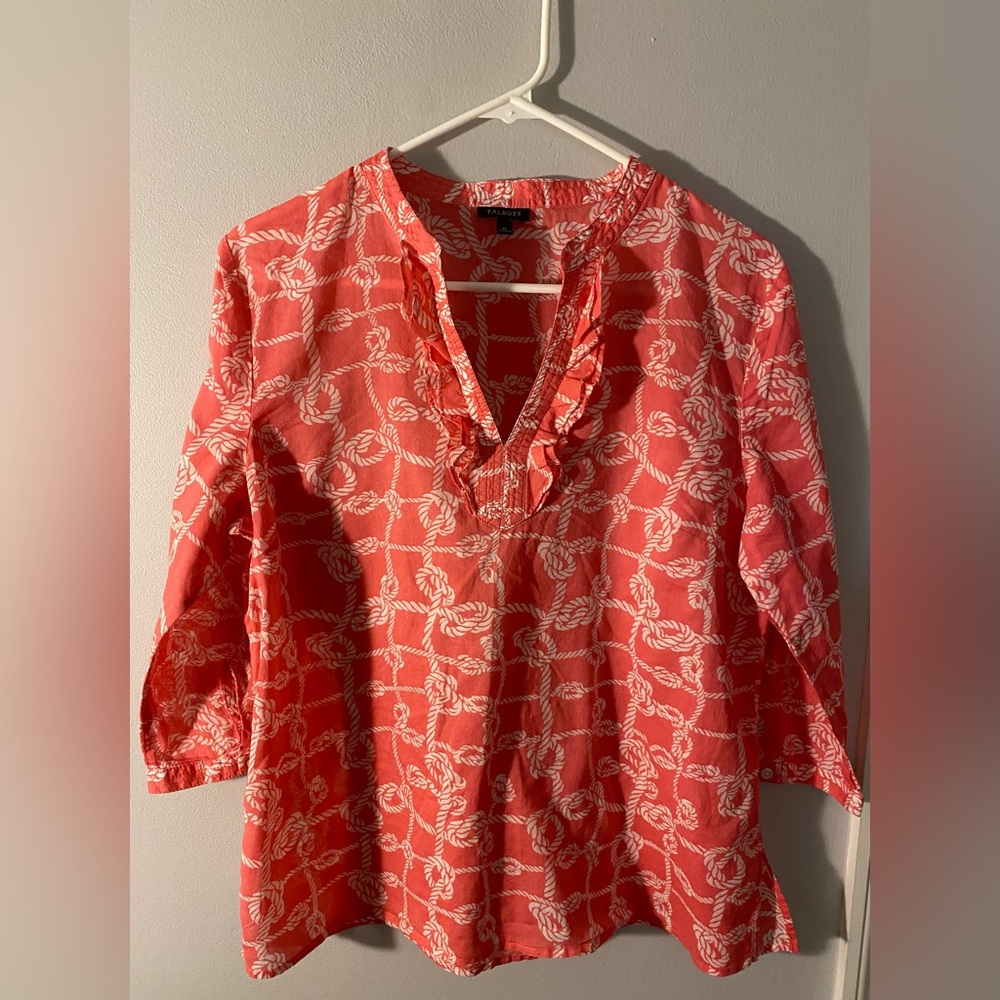 Talbots Pink Medium Popover Top